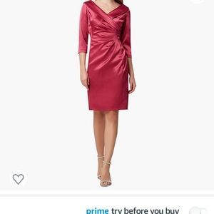 Tahari ASL satin portrait collar dress